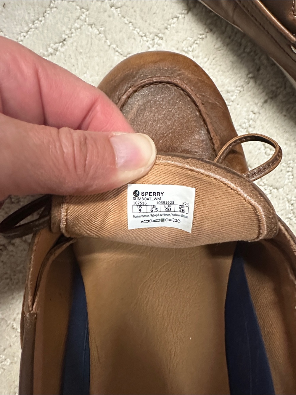 Sperry women’s slim Brown Leather Boat Shoes - Picture 3 of 4
